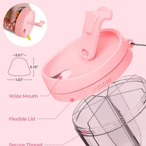 Detailed view of the 7-day pill box with wide mouth, flexible lid, and secure thread.