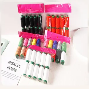 Household sewing thread polyester spool colorful thread set for hand and machine sewing.