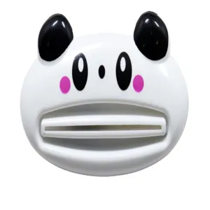 Cute panda manual toothpaste squeezer dispenser for bathroom cosmetics and facial cleanser details.
