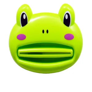 Cartoon frog toothpaste squeezer close up detail design for easy daily use and bathroom organization