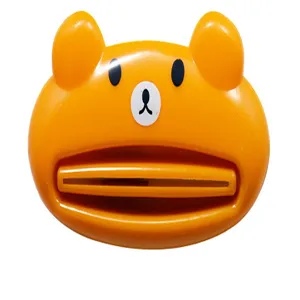 Cartoon bear toothpaste squeezer manual facial cleanser dispenser lazy plastic tube rolling holder