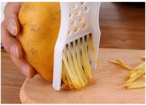 Cortador de patatas de plástico y utensilio de cocina para verduras rebanador de patatas fritas.
