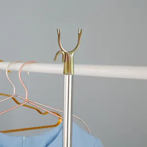 Metall Kleiderstangen Gabelkopf Ersatzteil mit Haken für Wäschestangen robust und stabil.