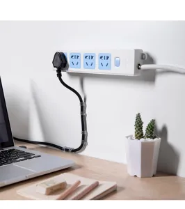 Wall mounted power strip holder fixing clip desktop cable wire organizer bracket white