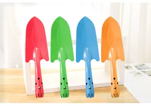 Set di 4 palette da giardinaggio colorate, attrezzo in metallo ideale per piante grasse e fiori.
