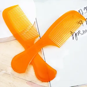 Anti-Static Plastic Hair Comb Unbreakable Straight Hair Styling Comb Wide Fine Teeth Daily Household Hairdressing Tool Orange