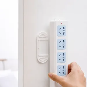 ABS Plastic Power Strip Fixator Wall Mount Holder Punch-Free Socket Organizer Storage Rack