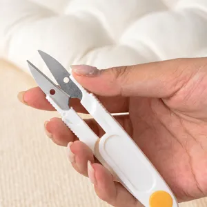 Portable thread snip scissors for fishing and sewing, sharp stainless steel blades.