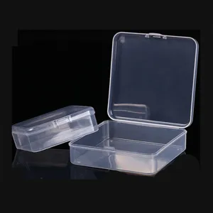 Caja de almacenamiento de plástico transparente para piezas pequeñas, joyas y botones.