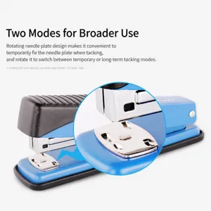 Medium metal stapler with dual binding modes, rotating anvil design for office and home use.