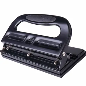 Perforadora de papel de metal ajustable resistente con mango antideslizante oficina.