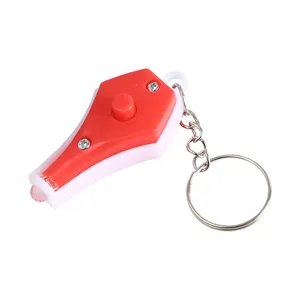 Draagbare mini UV LED geldzoeker sleutelhanger met rood witte behuizing handig gadget.