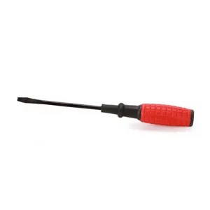 Magnetische platte schroevendraaier met ergonomische rode en zwarte handgreep voor klussen