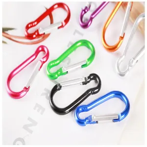 Set di mini moschettoni in alluminio colorato, gancio portachiavi leggero a forma di zucca.