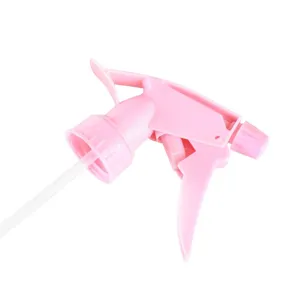 Pink plastic spray bottle trigger replacement head with long dip tube for garden watering.