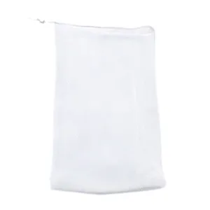 Bolsa de malla blanca para espuma de jabón con cordón, red de doble capa para la cara.