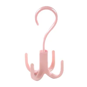 Gancio di stoccaggio rotante rosa a 4 artigli plastica multifunzionale borsa appendiabiti