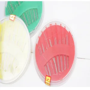 Ronde naainaald opbergdoos set met kleurrijke handnaalden voor DIY handwerk en naaiprojecten.