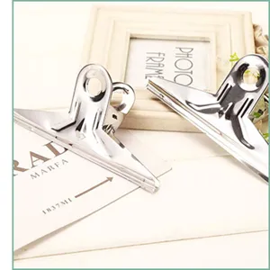 Stainless steel metal binder clips office stationery document paper clamps heavy duty