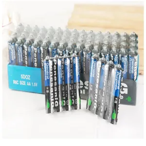 Schwarze AA Kohle-Trockenbatterien 1.5V R6C Größe Großpackung für Fernbedienung und Uhr.