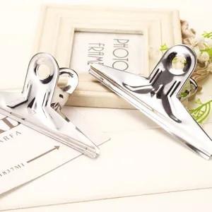 Stainless Steel Metal Binder Clip Flat Head Office Document Paper Clamp Heavy Duty Metal Stationery Clip