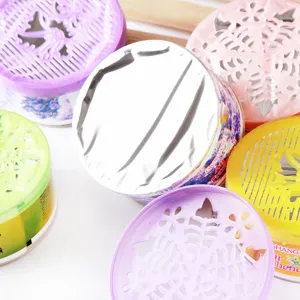 Desodorisant solide longue duree parfum interieur pots violet rose vert jaune parfum.