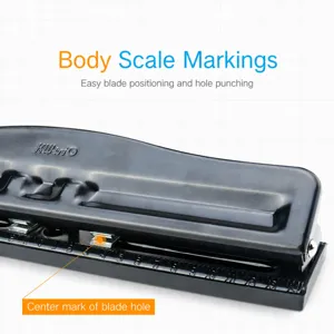 KW-trio 4-hole heavy duty paper punch adjustable office hole puncher for A4 paper binding stationery