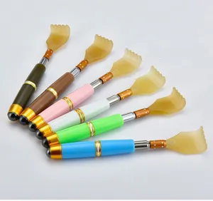Extendable telescopic back scratcher with colorful handle and metal pole for daily use