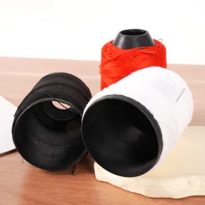 Large polyester sewing thread cones in black white and red colors for garment stitching craft