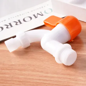 Plastic quick-opening water faucet, orange handle, washing machine tap, durable plumbing accessory
