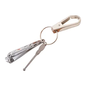 Portable multi-function metal keychain with nail clipper and ear pick for daily use
