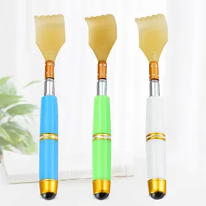 Retractable back scratcher with colorful handle for daily body massage and itching relief.