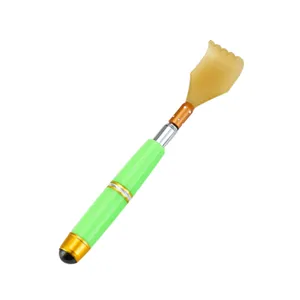 Telescopic back scratcher with massage bead, extendable metal scratcher tool for home use.