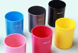 Plastic round pen holder multi-color desk organizer set for office school stationery supplies.