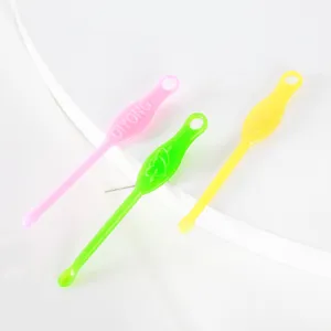 Colorful plastic ear wax removal tools set, portable ear pick spoons, daily home use.
