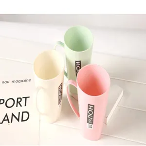 Minimalist plastic mouthwash cup couple toothbrush mug home wash cup set solid color design