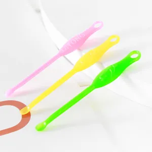 Household plastic ear pick set, colorful portable earwax removal tool, convenient daily care accessory.