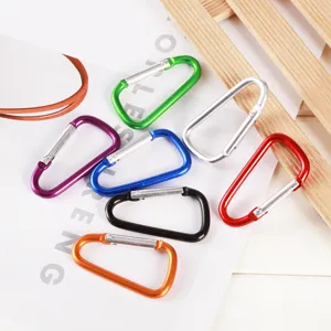 Mousqueton en Alliage d'Aluminium Anneau en D Porte-clés Mousqueton à Ressort en Métal pour Randonnée en Plein Air Camping Sac à Dos Bouteille d'Eau