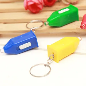 Portachiavi mini torcia a LED colorata, luce tascabile portatile per uso quotidiano di emergenza.