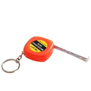 Mini retractable 1M/3FT tape measure with keychain, portable orange pocket measuring tool