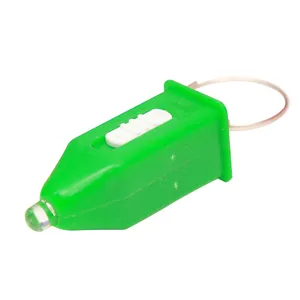 Mini torcia LED portachiavi luce verde portatile con interruttore bianco per uso quotidiano