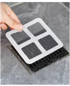 Disposable floor drain sticker anti-clogging hair filter mesh for bathroom and kitchen.