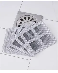 Disposable floor drain hair catcher mesh sticker anti-clogging self-adhesive filter net