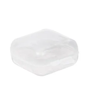 Boîte de rangement en plastique transparent pour petits bijoux, mini carré avec couvercle.