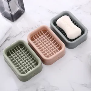 Plastic Double Layer Soap Dish Drainage Soap Holder Portable Travel Soap Box For Bathroom Toilet Home Storage