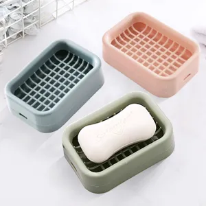 Plastic double layer soap dish drainage soap holder for bathroom and home daily use