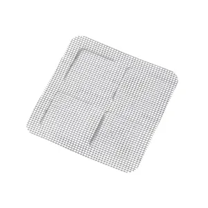 Square self-adhesive floor drain sticker hair catcher mesh filter for bathroom and kitchen.