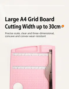 KW-trio A4 portable paper trimmer with grid panel, precise measurement and 30cm cutting.