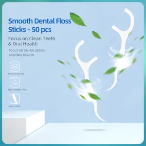 High-density dental floss picks, polymer fiber micro-clean oral care tool for daily hygiene.