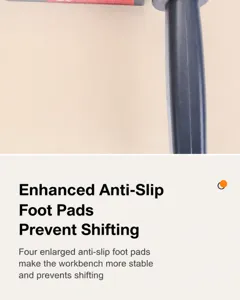 Detail view of portable A4 paper trimmer featuring safety lock and anti-slip rubber feet.